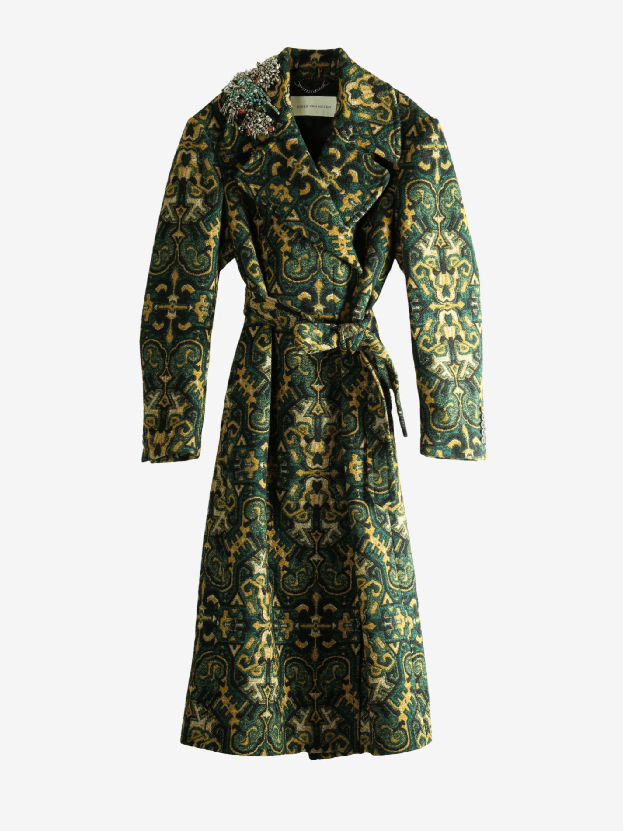 Green coat, front view