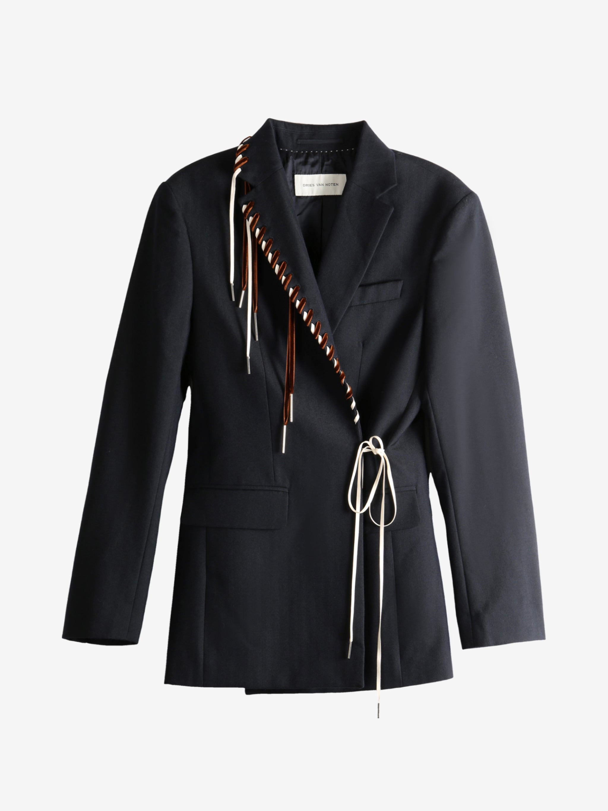 Navy coat, front view