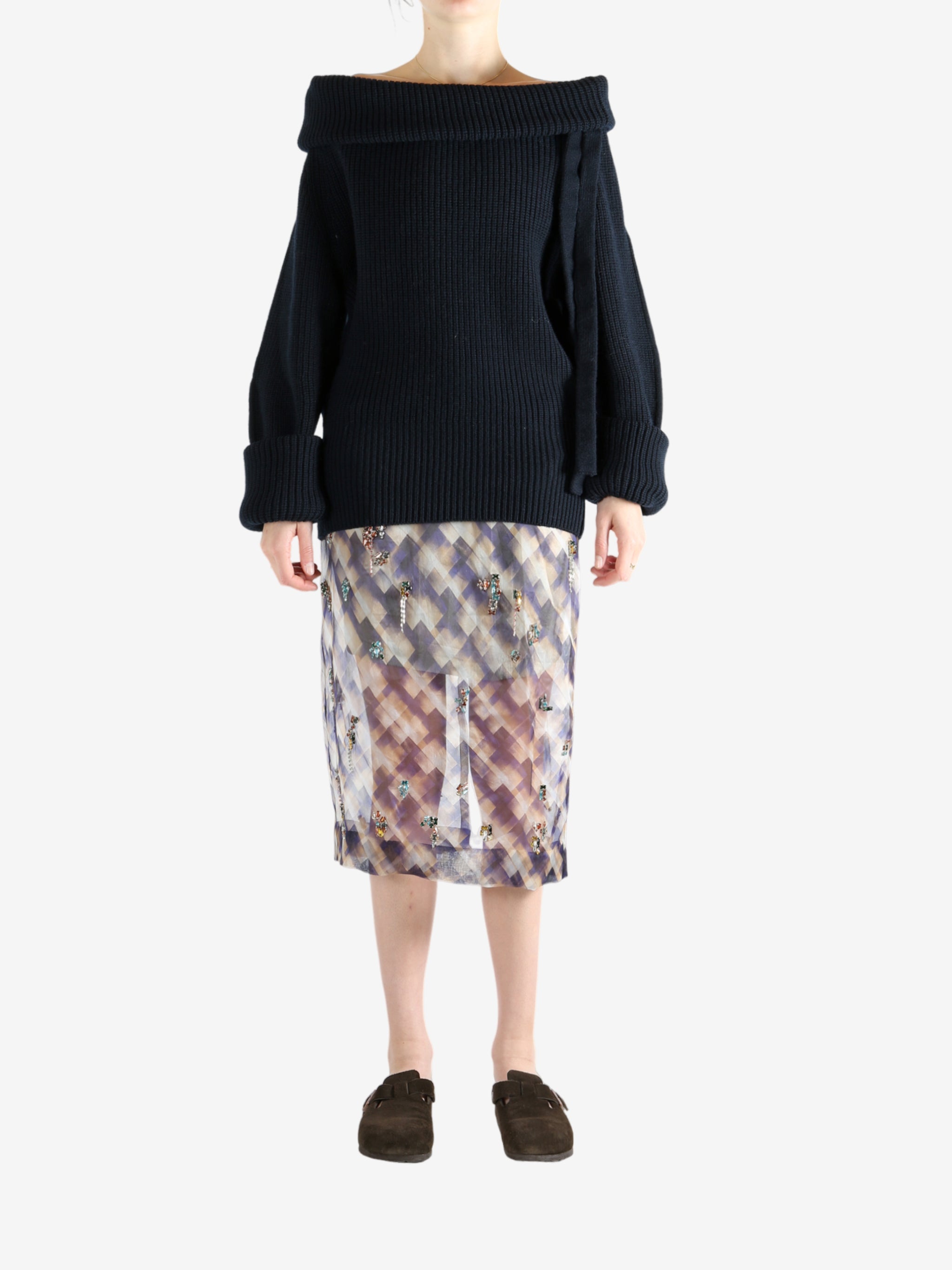 Black sweater, full body view