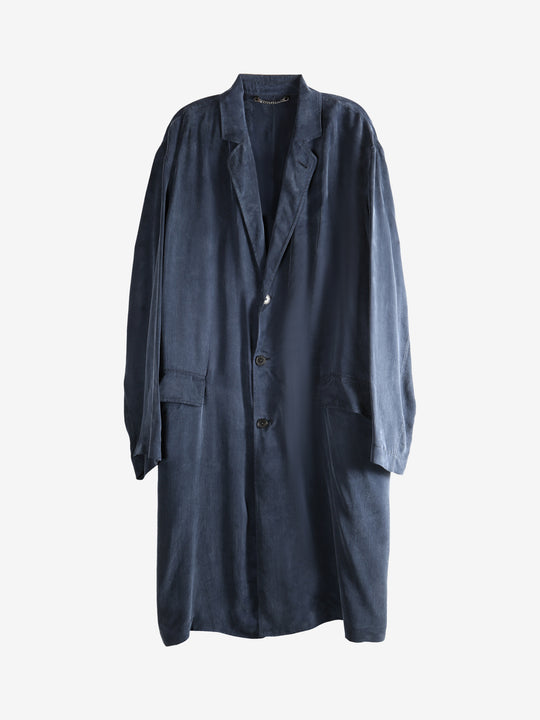 Navy coat, front view