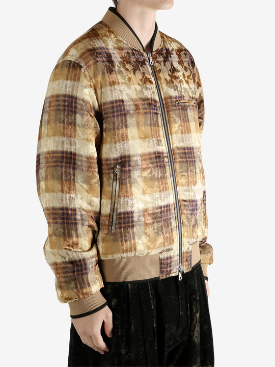 Yellow bomber jacket worn by a person,showing the jacket fit