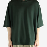 Green shirts worn by a person, showing the shirts fit