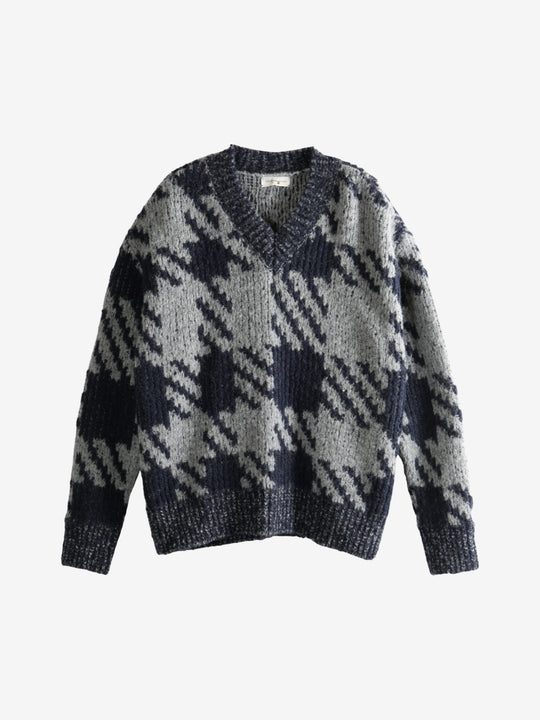 Blue sweater, front view