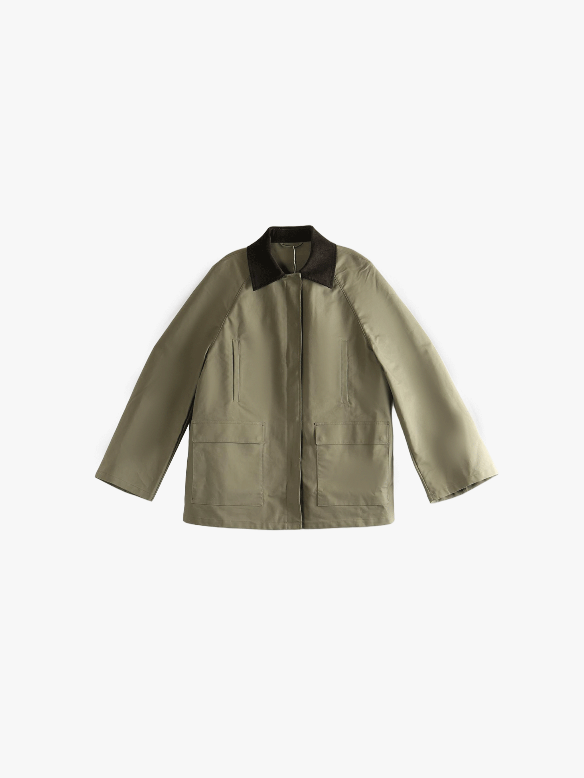 Green coat , front view