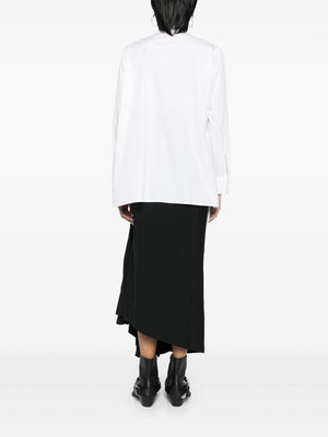 YOHJI YAMAMOTO - Women Cotton Broad Front Knot Detail Blouse