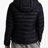 Black jacket worn by a person, showing the jacket's fit