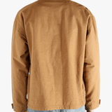 Brown jackets-coats worn by a person, showing the jackets-coats fit