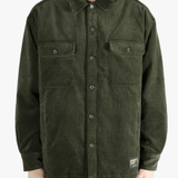 Green shirt worn by a person, showing the shirt's fit