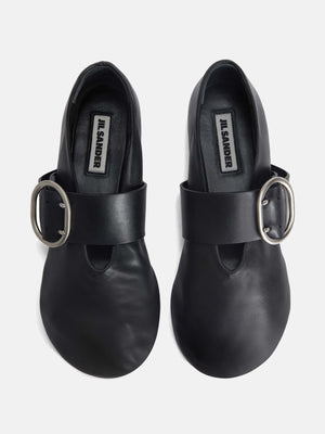 JIL SANDER - Women Soft Leather Mary Jane Ballerina Flat