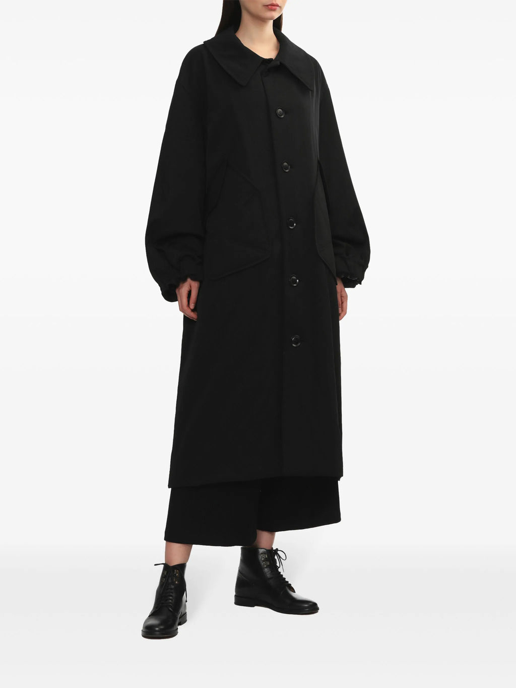 Y'S - Women Chino Cloth U-Big Pocket Coat