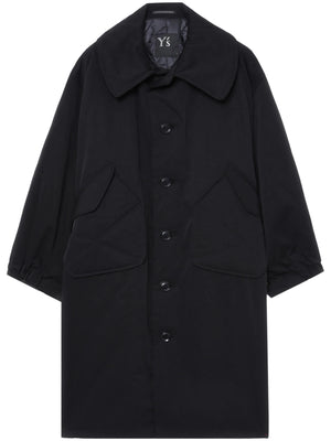 Y'S - Women Chino Cloth U-Big Pocket Coat