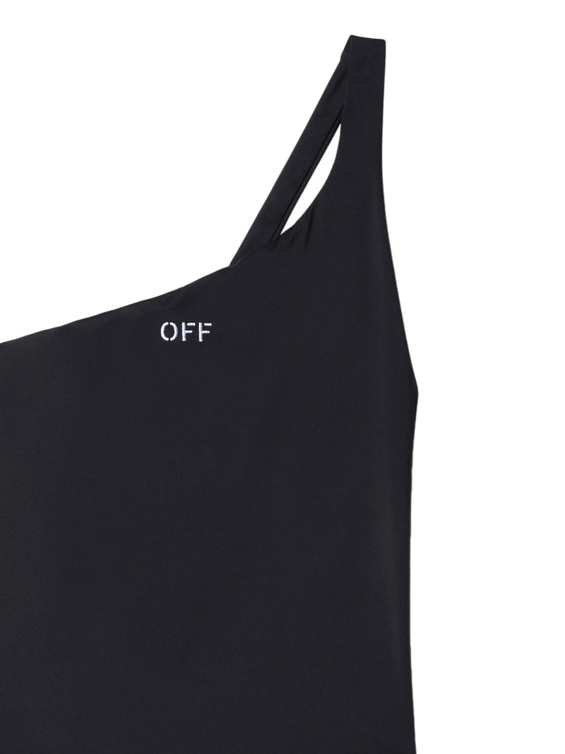 OFF WHITE - Women Off Stamp One Shoulder Swimsuit