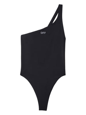 OFF WHITE - Women Off Stamp One Shoulder Swimsuit