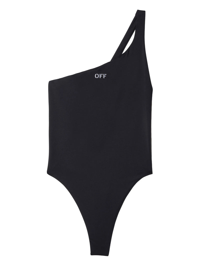 OFF WHITE - Women Off Stamp One Shoulder Swimsuit