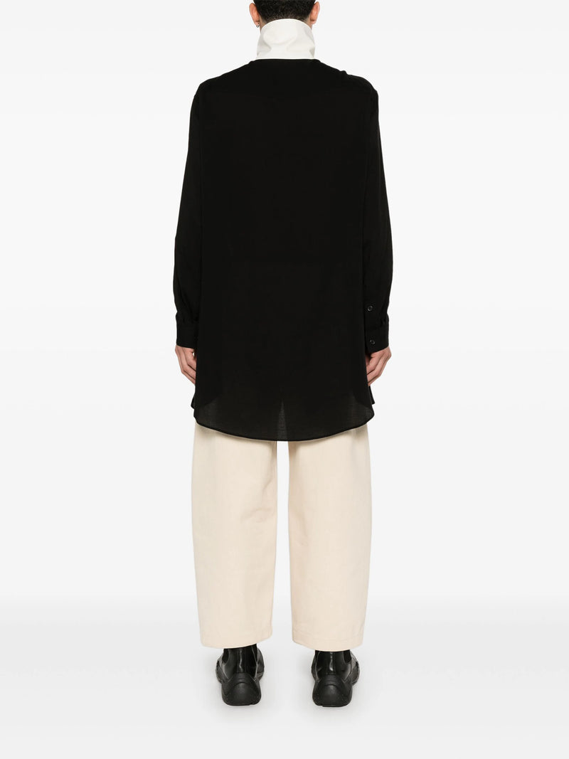 YOHJI YAMAMOTO POUR HOMME - Men Loan Stand Cream Collar Blouse