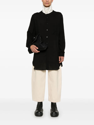 YOHJI YAMAMOTO POUR HOMME - Men Loan Stand Cream Collar Blouse