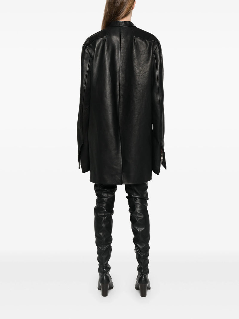 RICK OWENS - Women Leather Officer Jacket