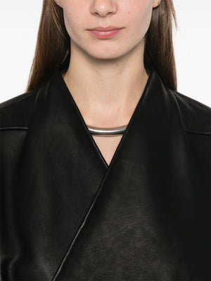 RICK OWENS - Women Leather Officer Jacket