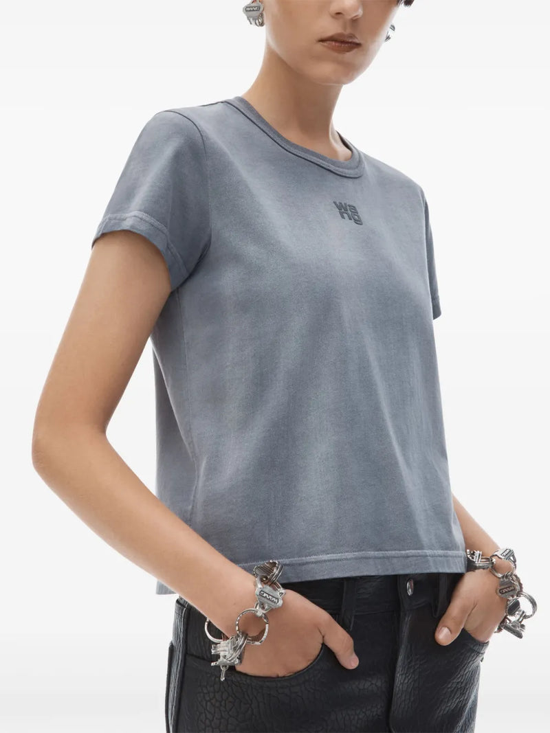 T BY ALEXANDER WANG - Women Essential JSY Shrunk W/Puff Logo & Bound Neck Tee