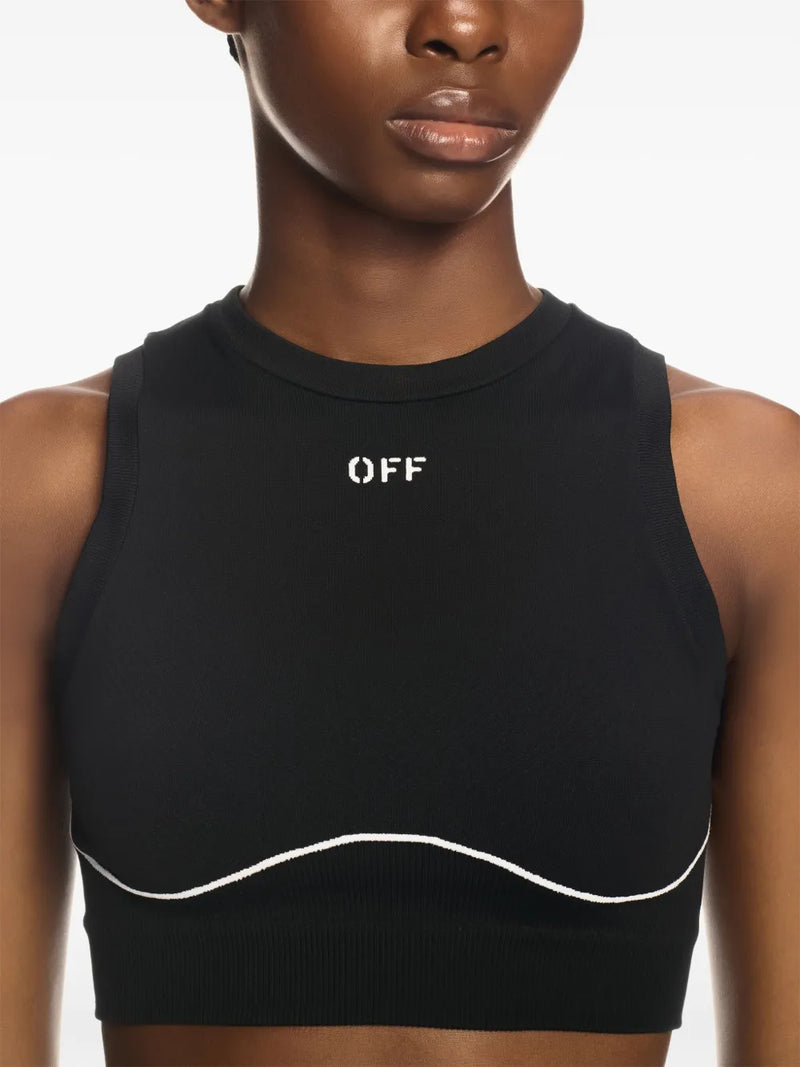 OFF WHITE - Women Off Stamp Seamless Top