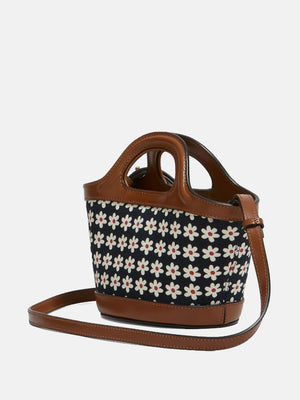 MARNI - Women Leather And Striped Canvas Micro Bag