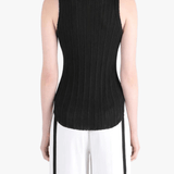 Black top worn by a person, back view
