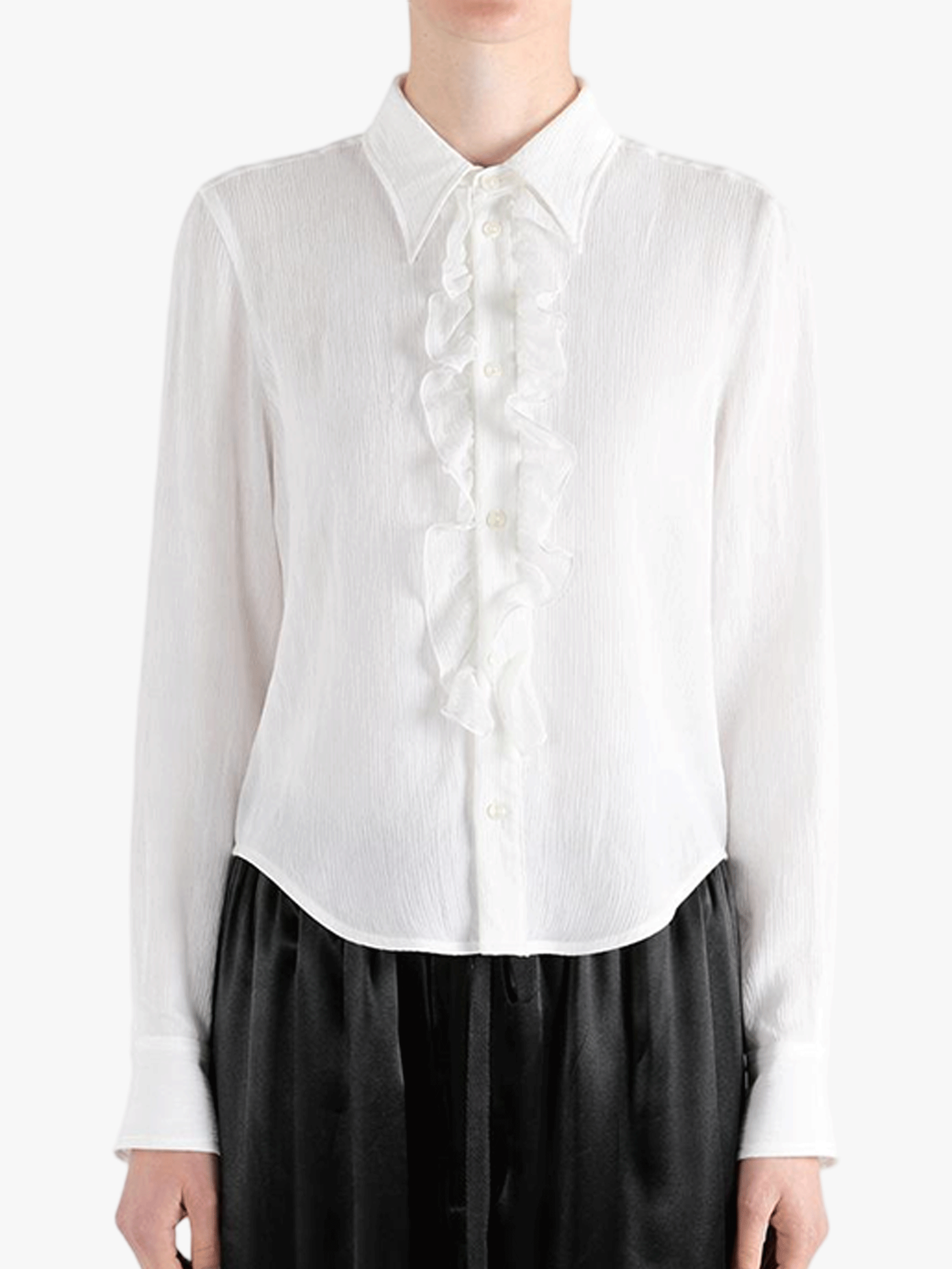 Whirt shirt worn by a person, showing the shirt fit