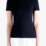 Black t-shirt worn by a person, showing the t-shirt fit