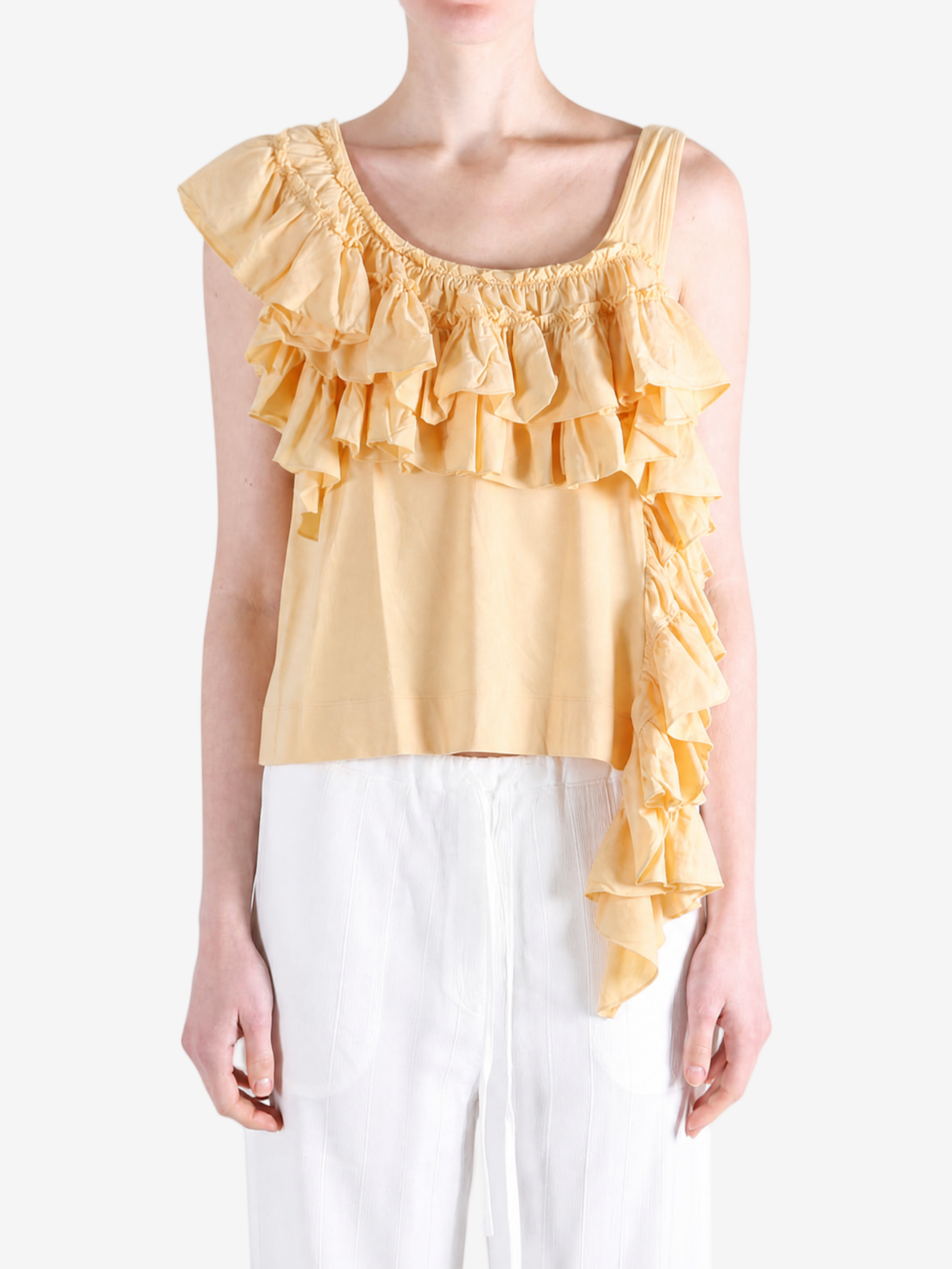 Yellow top, full body view