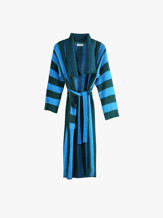 Blue knitwear, front view