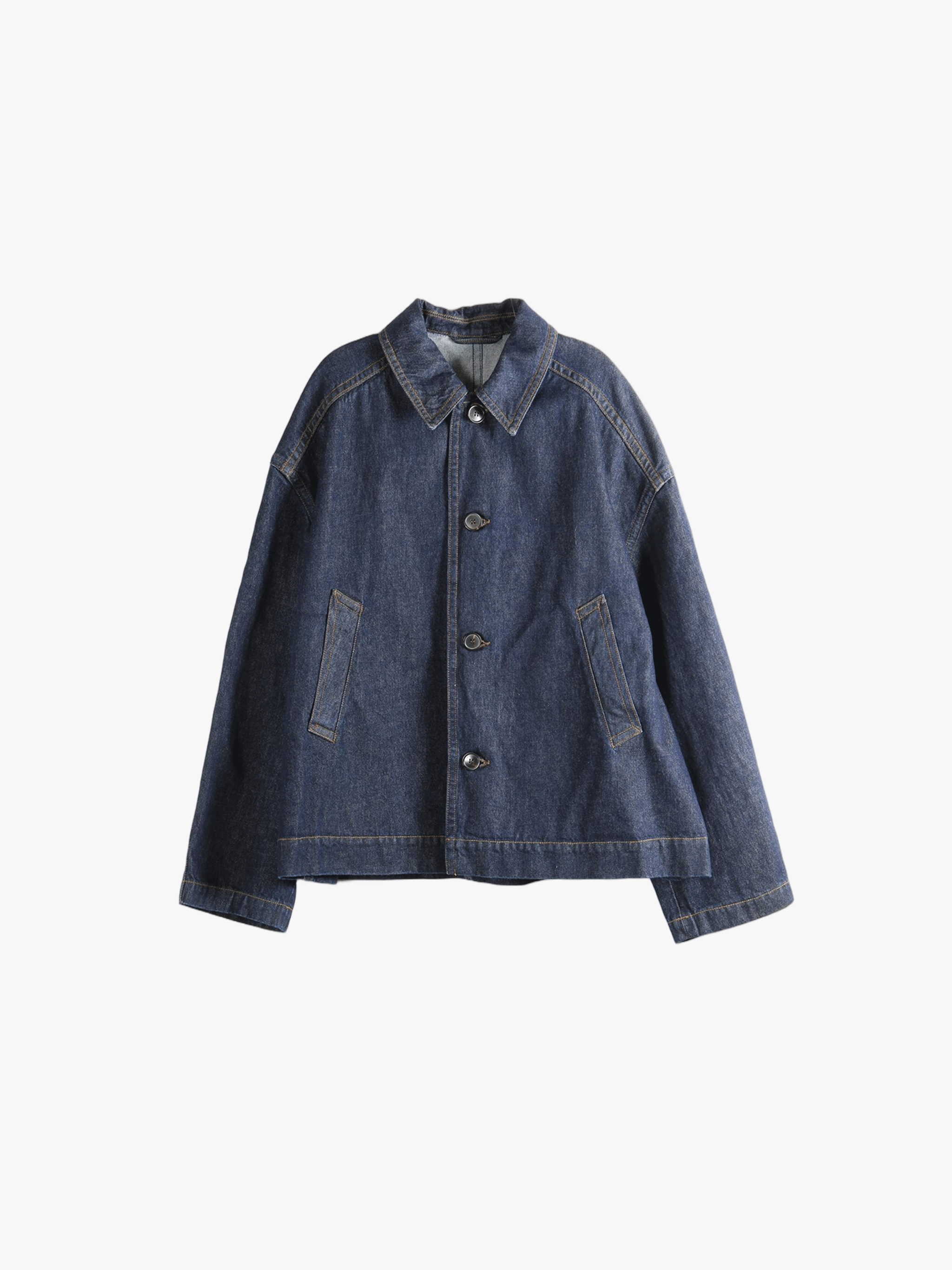 Navy jacket, front view
