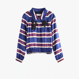 Blue jacket, front view
