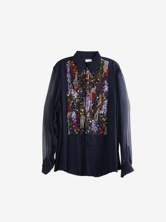 Navy blue shirt,front view