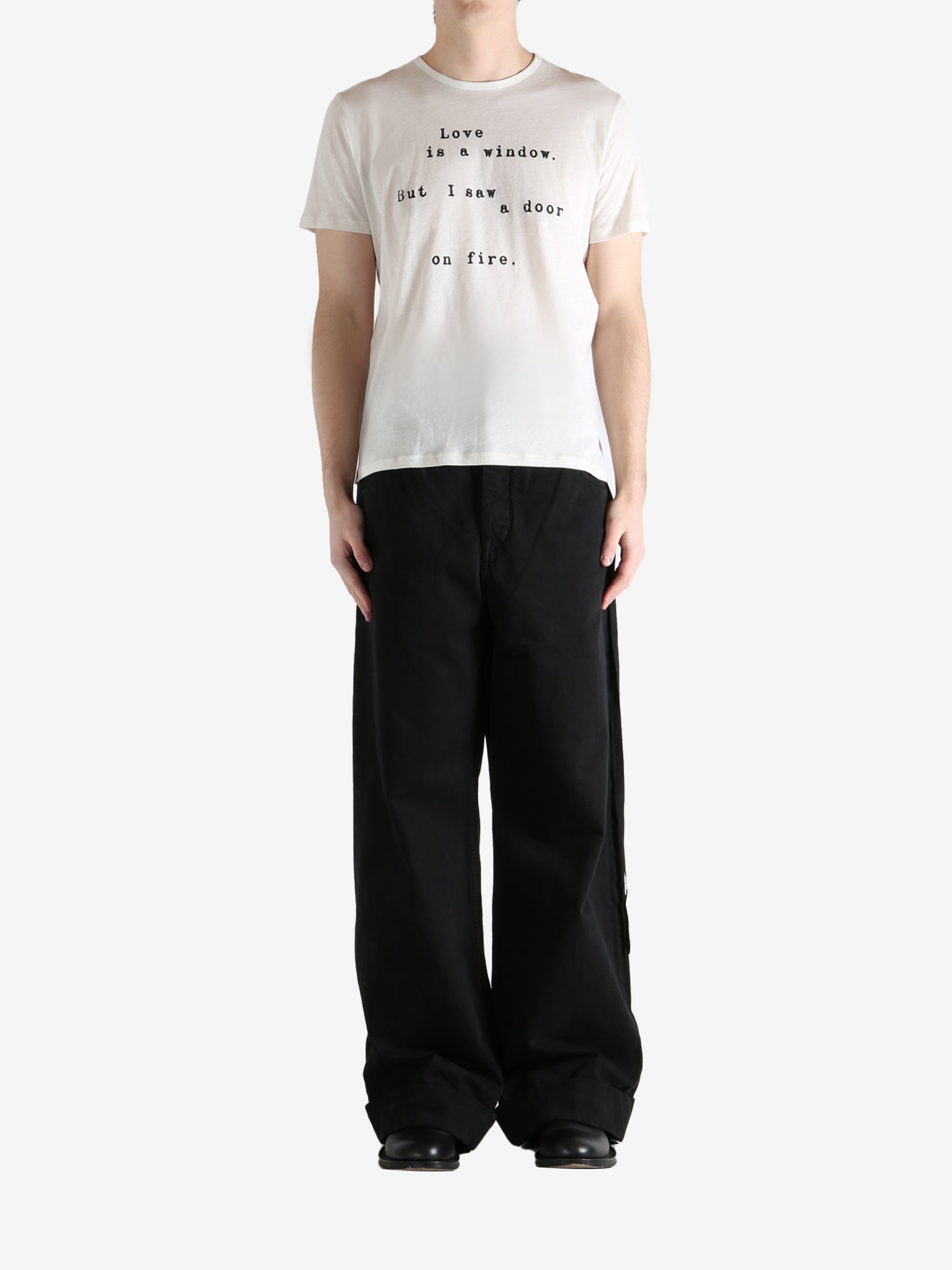 Ivory T-shirt, full body view