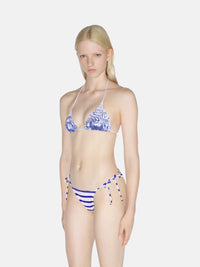 JEAN PAUL GAULTIER - Women Printed "Mariniere Calligraphie" Jersey Bikini Top