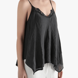 Black top worn by a person, showing the top's fit