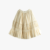 Beige tiered skirt, front view
