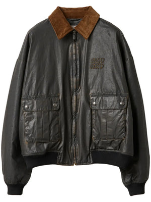 MIU MIU - Women Resin Finished Bomber Jacket