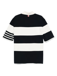 THOM BROWNE - Men Rugby Stripe Milano Stitch SS Polo In Lightweight Cotton W/4 Bar Stripe