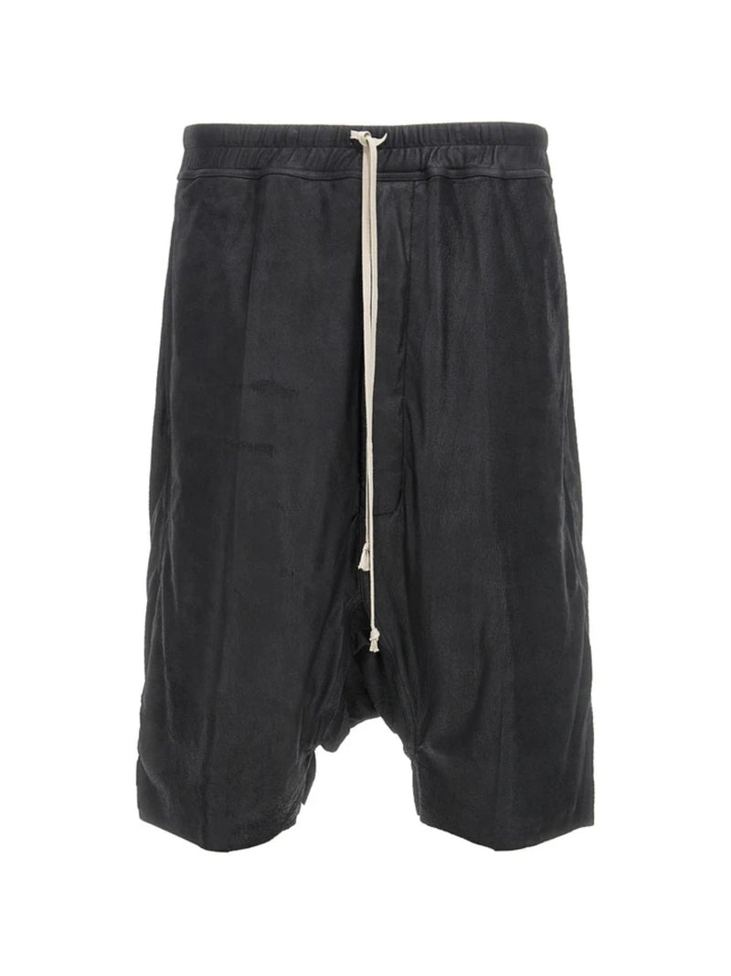 RICK OWENS - Men  Leather Rick S Pods Shorts