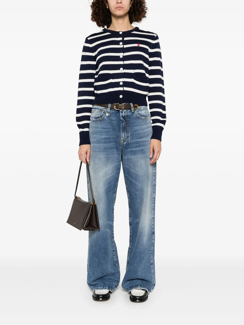 POLO RALPH LAUREN - Women Pony Striped Cable Cardigan