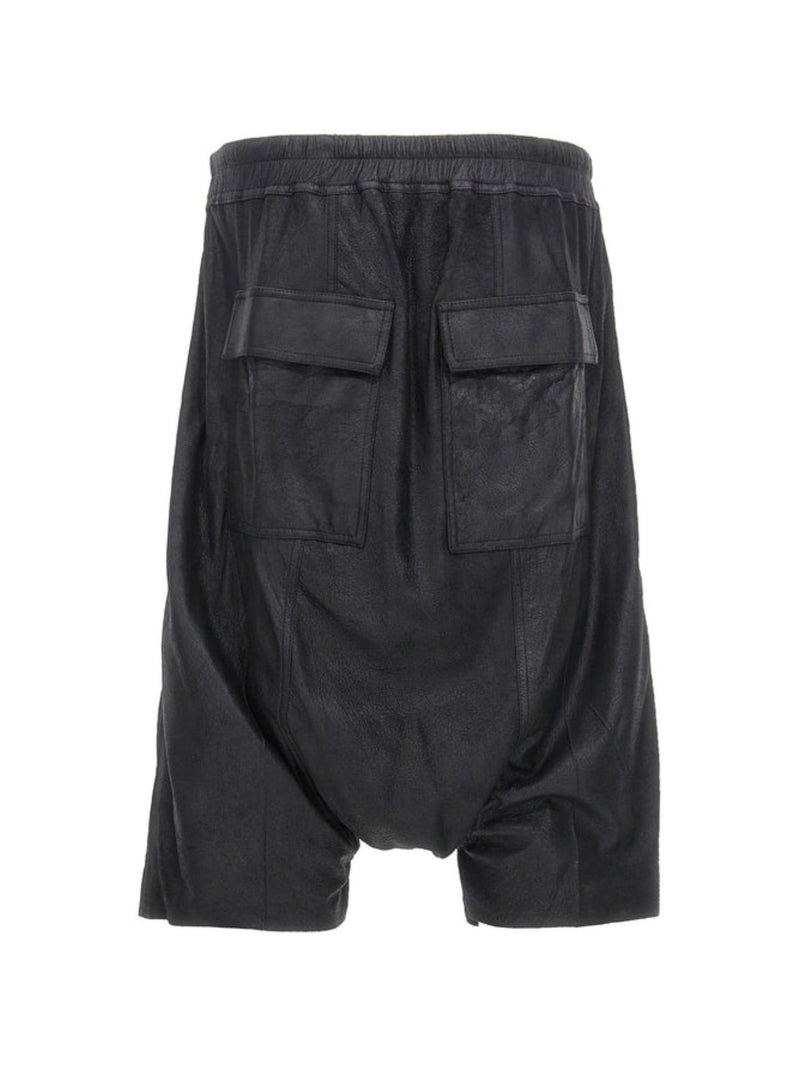 RICK OWENS - Men  Leather Rick S Pods Shorts