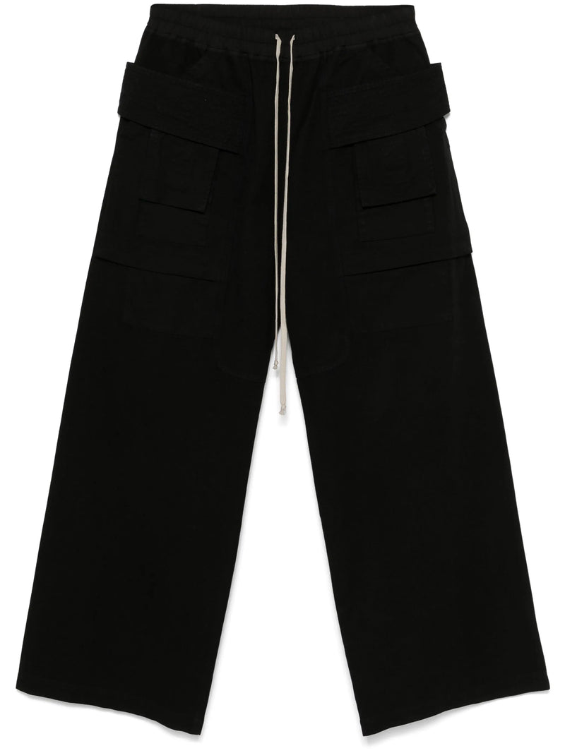 RICK OWENS DRKSHDW - Men Canvas Creatch Wide Cargo Drawstring Pants