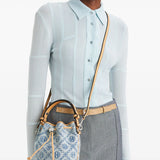 TORY BURCH - Women T Monogram Denim Mini Bucket Bag