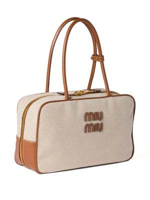 Tan bag, side view