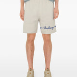 Blue shorts worn by a person, showing the shorts' fit