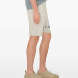 Blue shorts worn by a person, showing the shorts' fit