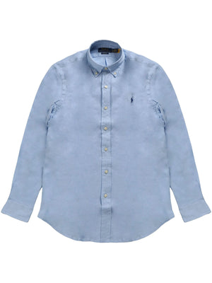 POLO RALPH LAUREN - Men Long-Sleeve Piece Dye Linen Sport  (V1) Shirt