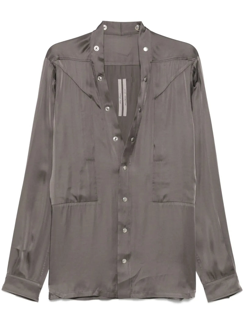 RICK OWENS - Men Charmeuse Larry Fogpocket Shirt