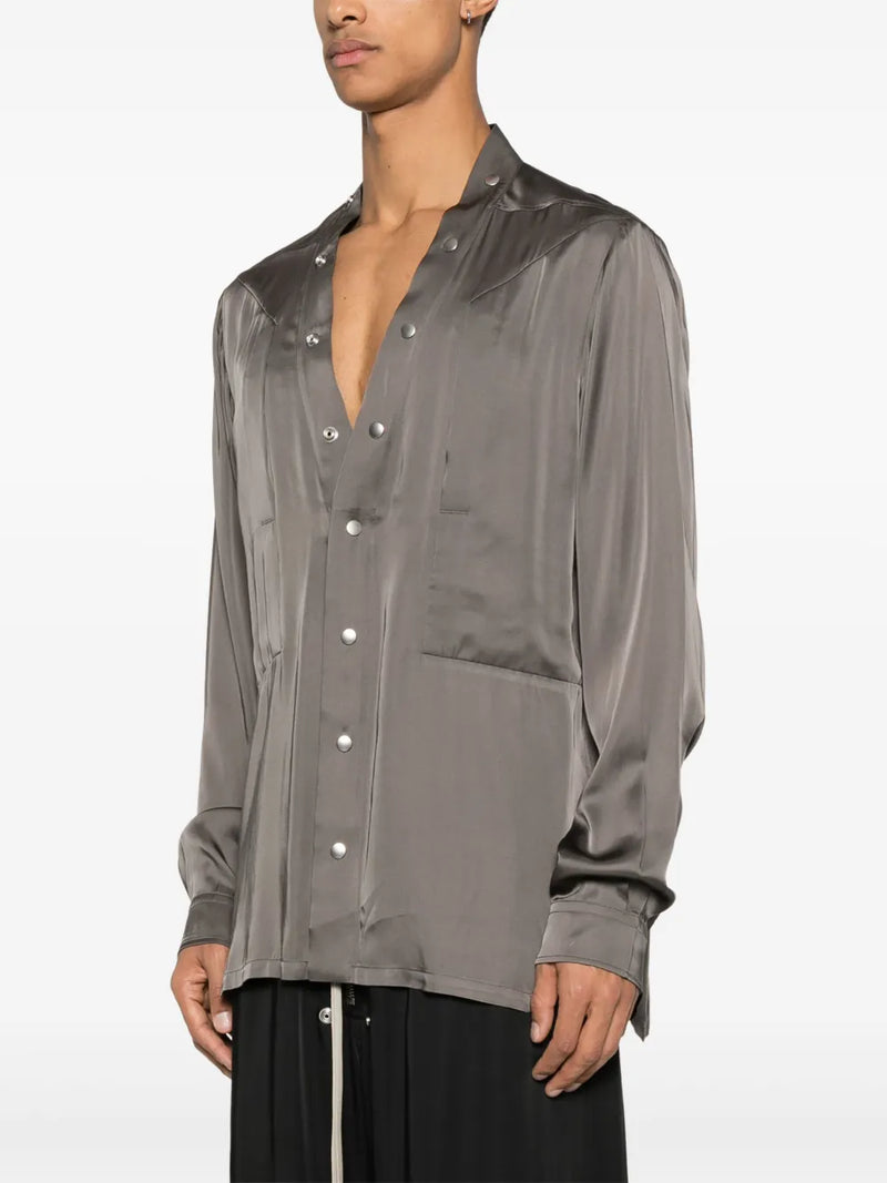 RICK OWENS - Men Charmeuse Larry Fogpocket Shirt